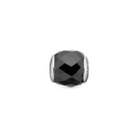 Precious Black - Charm 4 mm Til Armbånd - Sterling Sølv m. 1 Onyx