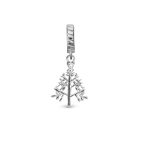 Christmas 2025 - Christmas Tree - Hænger Charm 4 mm Til Armbånd - Blankpoleret Sterling Sølv