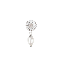 Marguerite Pearl charm 4 mm sølv