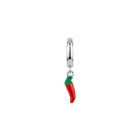 Chili charm 4 mm sølv