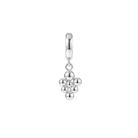 Bubbles charm 4 mm sølv