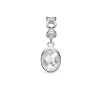 Moving Crystal - Hænger Charm 4 mm Til Armbånd - Sterling Sølv m. 1 Krystalkvarts