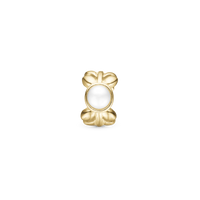 Pearl & Nature Charm 6 mm til Classic Læderarmbånd - Forgyldt Sterling Sølv m. 1 Ferskvandsperle