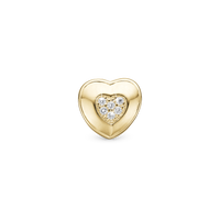 Let Love Shine Charm 6 mm til Classic Læderarmbånd - Forgyldt Sterling Sølv m. 6 Hvide Cubic Zirkonia
