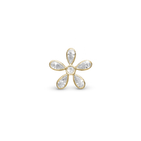 Magic Flower white Charm 6 mm til Classic Læderarmbånd - Forgyldt Sterling Sølv m. 6 Hvide Cubic Zirkonia