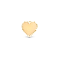 Glow in the dark - Heart Charm 6 mm til Classic Læderarmbånd - Blankpoleret Forgyldt Sterling Sølv