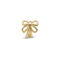 Bow Charm 6 mm til Classic Læderarmbånd - Blankpoleret Forgyldt Sterling Sølv