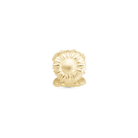 Sunflower Charm 6 mm til Classic Læderarmbånd - Blankpoleret Forgyldt Sterling Sølv