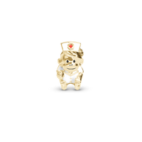 Cute monkey - Nurse Charm 6 mm til Classic Læderarmbånd - Blankpoleret Forgyldt Sterling Sølv