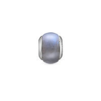 Labradorite Magic Charm 6 mm til Classic Læderarmbånd - Sterling Sølv m. 1 Labradorit