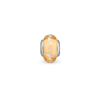 Golden Topaz Globe Charm 6 mm til Classic Læderarmbånd - Sterling Sølv m. 16 Glas