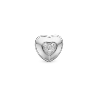 Let Love shine Charm 6 mm til Classic Læderarmbånd - Sterling Sølv m. 6 Hvide Cubic Zirkonia