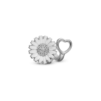 Marguerit Bliss Charm 6 mm til Classic Læderarmbånd - Sterling Sølv