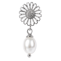 Marguerite Pearl charm 6 mm sølv
