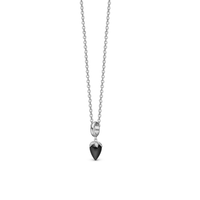 Black Chalcedony - Hænger Charm 4 mm Til Armbånd - Blankpoleret Sterling Sølv m. 1 Kalcedon