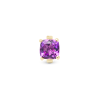 Amethyst Charm 6 mm til Classic Læderarmbånd - Forgyldt Sterling Sølv m. 1 Amethyst