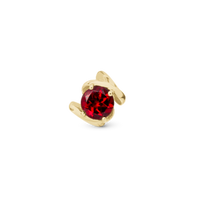 Garnet Energy Charm 6 mm til Classic Læderarmbånd - Forgyldt Sterling Sølv m. 1 Garnet