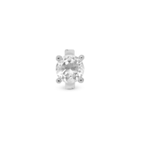 Crystal Quartz Round Charm 6 mm til Classic Læderarmbånd - Sterling Sølv m. 1 Krystalkvarts