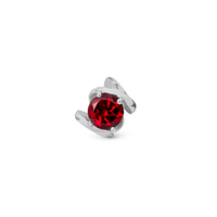 Garnet Energy Charm 6 mm til Classic Læderarmbånd - Sterling Sølv m. 1 Garnet