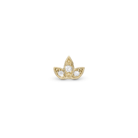Flower Enkelt Ørestik / Single Stud - Forgyldt Sterling Sølv m. 3 Hvide Cubic Zirkonia
