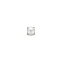 Pearl Enkelt Ørestik / Single Stud - Blankpoleret Forgyldt Sterling Sølv m. 1 Ferskvandsperle