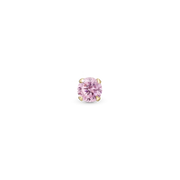Pink Delight Enkelt Ørestik / Single Stud - Blankpoleret Forgyldt Sterling Sølv m. 1 Cubic Zirkonia