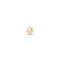 Ray of Sunshine Enkelt Ørestik / Single Stud - Forgyldt Sterling Sølv m. 1 Cubic Zirkonia