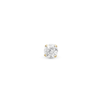 Sparkling White Enkelt Ørestik / Single Stud - Blankpoleret Forgyldt Sterling Sølv m. 1 Cubic Zirkonia