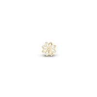Simple Flower Enkelt Ørestik / Single Stud - Blankpoleret Forgyldt Sterling Sølv