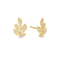 Leaf Beauty Ørestikker - Blankpoleret Forgyldt Sterling Sølv