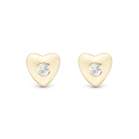 Secret Topaz Hearts, studs, goldpl silve