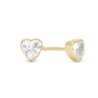 Sparkling Love Ørestikker - Blankpoleret Forgyldt Sterling Sølv m. 2 Hvide Cubic Zirkonia