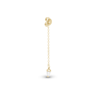 Stud Add On / 1 stk. Ørestik - Blankpoleret Forgyldt Sterling Sølv m. 2 Hvide Cubic Zirkonia