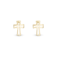 Cross, studs, goldpl silver