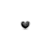 Black Heart Enkelt Ørestik / Single Stud - Sterling Sølv