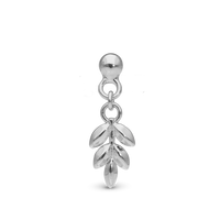 Dangling Oak Leaf Enkelt Ørestik / Single Stud - Blankpoleret Sterling Sølv