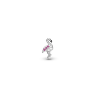 Flamingo Enkelt Ørestik / Single Stud - Sterling Sølv m. 5 Pinke Cubic Zirkonia