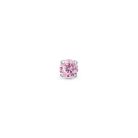 Pink Delight Enkelt Ørestik / Single Stud - Blankpoleret Sterling Sølv m. 1 Cubic Zirkonia