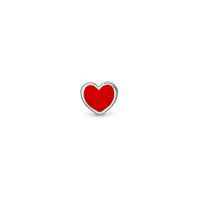 Red Heart Enkelt Ørestik / Single Stud - Sterling Sølv