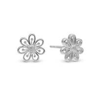 Flower Heaven Ørestikker - Blankpoleret Sterling Sølv