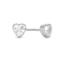Sparkling Love Ørestikker - Blankpoleret Sterling Sølv m. 2 Hvide Cubic Zirkonia