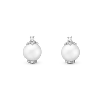 Topaz Pearl studs, silver