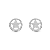 Star in A Circle, studs, silver