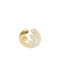 Ocean Splash Vedhæng - Blankpoleret Forgyldt Sterling Sølv m. 37 Cubic Zirkonia