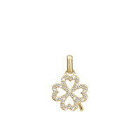 Shimmery Clover Vedhæng - Blankpoleret Forgyldt Sterling Sølv m. 37 Cubic Zirkonia