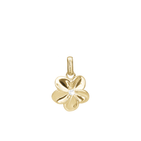 Flower Bouquette Vedhæng - Blankpoleret Forgyldt Sterling Sølv m. 1 Cubic Zirkonia