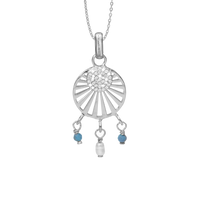 Ocean sunset Vedhæng - Blankpoleret Sterling Sølv m. 37 Hvide Cubic Zirkonia