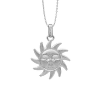 Glowing Sun Vedhæng - Mat Sterling Sølv