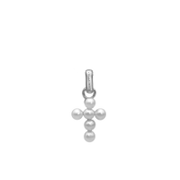 Pearl Cross Vedhæng - Blankpoleret Sterling Sølv m. 6 Ferskvandsperler