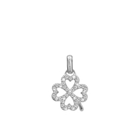 Shimmery Clover Vedhæng - Blankpoleret Sterling Sølv m. 37 Cubic Zirkonia
